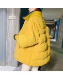 Womens Winter Coats  Corduroy Jacket Thick Warm Yellow Puffer Jackets Chaketas De Mujer Harajuku Oversize Parka Bubble Coat