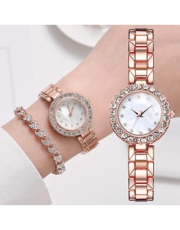 Elegant Women Watches Top   Rose Gold Diamond Lady Wrist Watch bracelet Female Clock For Dropship Relogio Feminino