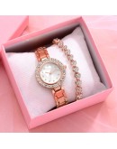 Elegant Women Watches Top   Rose Gold Diamond Lady Wrist Watch bracelet Female Clock For Dropship Relogio Feminino