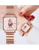 Casual Watch For Women Bear Pattern Elegant Ladies Watch Rose Gold Unique Designer Simple Female Wrist Watches Relogio Feminino