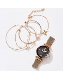 5pc/set   Women Watches Starry Sky Magnet Watch Buckle  Casual Female Wristwatch Roman Numeral Simple Bracelet