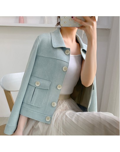 Autumn Suede Notched Women's Jackets Long Sleeve Single Breasted Female Coats  Trend Streetwear Ladies Outwear Clothes