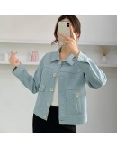 Autumn Suede Notched Women's Jackets Long Sleeve Single Breasted Female Coats  Trend Streetwear Ladies Outwear Clothes