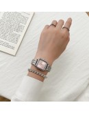 Ladies Wrist Watches Bracelet Set Dress Silver Watch Women Crystal Diamond Watches Elegant Female Clock Gifts Women Montre Femme