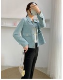 Autumn Suede Notched Women's Jackets Long Sleeve Single Breasted Female Coats  Trend Streetwear Ladies Outwear Clothes