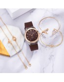  Women Watch Set Female Quartz Wristwatch Rubber Band Ladies Bracelet  Watches Casual Dress Clock Montre Femme