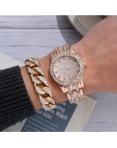 Diamond Men Women Watches Gold Watch Ladies Wrist Watch  Rhinestone Unisex Bracelet Watches Female Clock Relogio Feminino