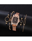 Gaiety   Women Watches  Diamond Magnetic Square Watch Ladies Quartz Wrist Watch Bracelet Set Gifts Reloj Mujer