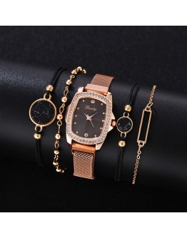 Gaiety   Women Watches  Diamond Magnetic Square Watch Ladies Quartz Wrist Watch Bracelet Set Gifts Reloj Mujer