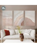 Nordic Abstract pink Sea river beach Wall Art Canvas Painting Retro Poster Print Wall Picture for Living Room dinner room Decor