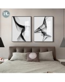 Nordic Black White art wall art Canvas Painting posters Prints Abstract line Picture for Living Room Morden Home Decor No Frame