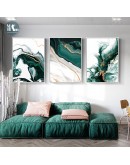 Modern Abstract Gold foil lines Green Canvas Art Paintings For Living Room Bedroom Posters And Prints Wall Poster Home Decor