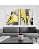 Nordic hand-painted color block line wall art Canvas Painting Prints Abstract  Posters for Living Room Morden contracted Decor