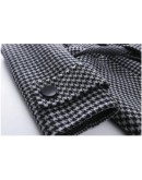   Autumn Winter Plaid Woolen Coat Women Sashes Long  Jacket Wool Coat Ladies Casaco Feminino Plus Size Parka 4XL