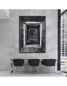 Nordic Black White building geometry corridor wall art Canvas Painting posters Prints wall Pictures for Living Room Morden Decor