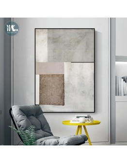 Modern Minimalist Wall Art Canvas Painting Abstract warm color block line Art Poster Print Wall Picture for Living Room Decor