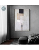 Modern Minimalist Wall Art Canvas Painting Abstract warm color block line Art Poster Print Wall Picture for Living Room Decor