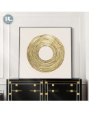 Abstract Gold foil ring Canvas Print Paintings square Black White Poster Wall Art Pictures on Canvas Living Room Home Decor