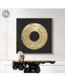 Abstract Gold foil ring Canvas Print Paintings square Black White Poster Wall Art Pictures on Canvas Living Room Home Decor