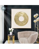 Abstract Gold foil ring Canvas Print Paintings square Black White Poster Wall Art Pictures on Canvas Living Room Home Decor