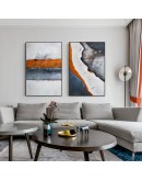 Nordic Ink abstract river water Orange Canvas Painting Modern Posters And Prints Wall Art Pictures For Living Room Home Decor