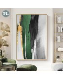 Abstract gold foil brush texture Wall Poster Print Modern green Canvas Painting Art Living Room Decoration Pictures Home Decor