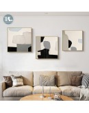 Abstract black and white art painting texture Canvas Print Painting Minimalist Poster Wall Art Pictures  Living Room Home Decor