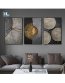 Modern Abstract Circle stripes moon black golden Canvas Art Paintings For Living Room Posters And Prints Wall Poster Home Decor