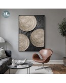 Modern Abstract Circle stripes moon black golden Canvas Art Paintings For Living Room Posters And Prints Wall Poster Home Decor