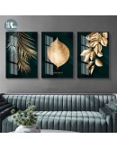 Nordic Abstract Gold leaves Canvas Art Paintings For Living Room Bedroom Porch Posters And Prints Wall Poster Home Decor