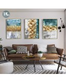 Modern Wall Art Canvas Painting Golden fortune tree Abstract Golden Art Poster Print Wall Picture for Living Room Porch Decor