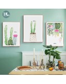 Nordic Green plant cactus flowers wall art Canvas posters Painting Prints Abstract Picture for Living Room Morden art Home Decor