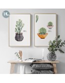 Nordic Green plant cactus flowers wall art Canvas posters Painting Prints Abstract Picture for Living Room Morden art Home Decor