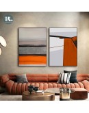 Modern Abstract Orange geometric color block texture Canvas Art Paintings For Living Room Posters Prints Wall Poster Home Decor