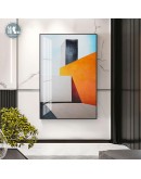 Modern Abstract Orange geometric color block texture Canvas Art Paintings For Living Room Posters Prints Wall Poster Home Decor