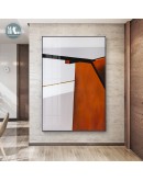 Modern Abstract Orange geometric color block texture Canvas Art Paintings For Living Room Posters Prints Wall Poster Home Decor