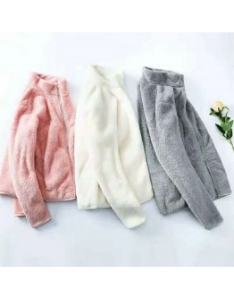 Autumn Winter Warm Coral Fleece Outdoor Fleece Jacket Women Hoodies Coat Plus Size Velvet Thick Double-Sided Plush Cardigan Coat