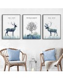 Nordic Abstract Deer Tree canvas painting Wall art Picture for Living Room poster Morden Decoration Picture Unframed Poster