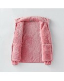 Autumn Winter Warm Coral Fleece Outdoor Fleece Jacket Women Hoodies Coat Plus Size Velvet Thick Double-Sided Plush Cardigan Coat