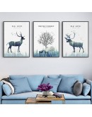 Nordic Abstract Deer Tree canvas painting Wall art Picture for Living Room poster Morden Decoration Picture Unframed Poster