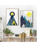 Nordic abstract geometry mountain Wall Art Canvas Poster and Print Canvas Painting Decorative Picture for Living Room Home Decor