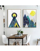 Nordic abstract geometry mountain Wall Art Canvas Poster and Print Canvas Painting Decorative Picture for Living Room Home Decor