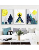 Nordic abstract geometry mountain Wall Art Canvas Poster and Print Canvas Painting Decorative Picture for Living Room Home Decor