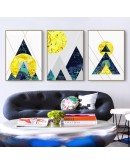 Nordic abstract geometry mountain Wall Art Canvas Poster and Print Canvas Painting Decorative Picture for Living Room Home Decor