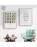 Nordic Building art wall art Canvas Posters  Painting Prints  Landscape Picture for Living Room Morden creative Home Decor