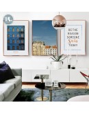 Nordic Building art wall art Canvas Posters  Painting Prints  Landscape Picture for Living Room Morden creative Home Decor