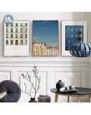 Nordic Building art wall art Canvas Posters  Painting Prints  Landscape Picture for Living Room Morden creative Home Decor