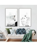 Nordic Abstract Figures wall art Canvas Painting Prints Black White Girls Posters for Living Room Morden contracted Home Decor