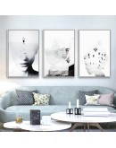 Nordic Abstract Figures wall art Canvas Painting Prints Black White Girls Posters for Living Room Morden contracted Home Decor