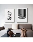 Nordic Abstract line Alphabet black white figures wall art Canvas posters Painting Prints Picture for Living Room Decor NO Frame